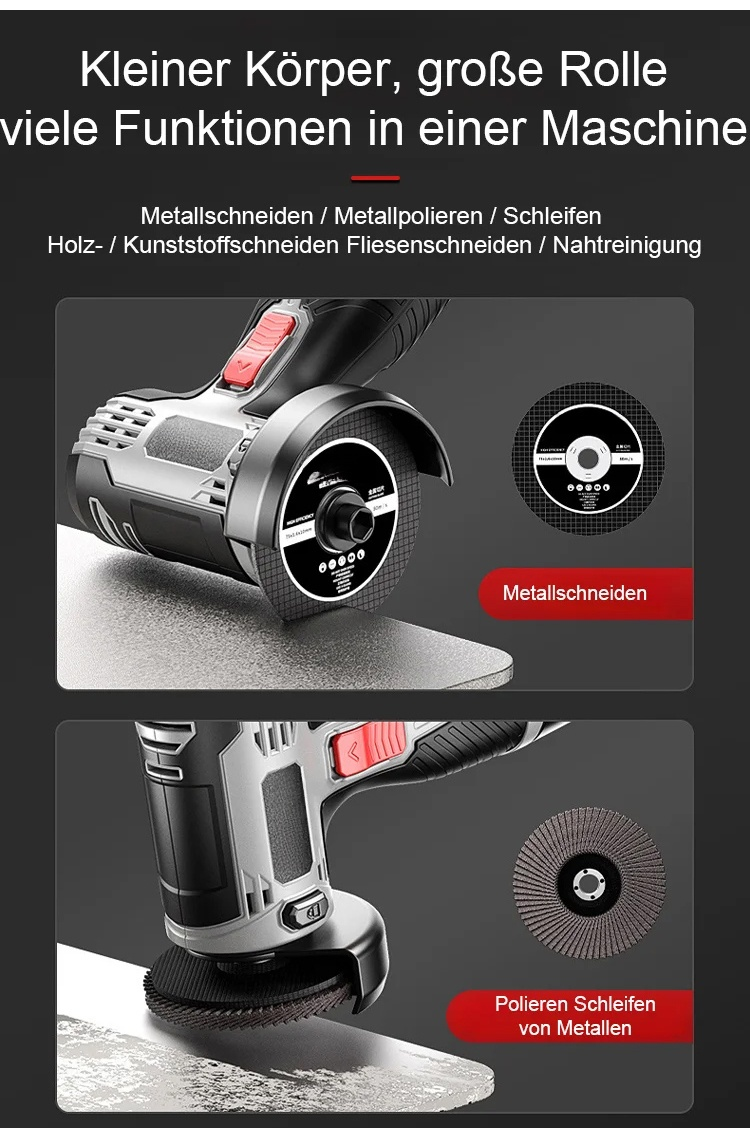 Vielseitige Winkelschleifmaschine mit moderner Anzeige