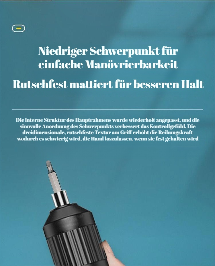 Wiederaufladbarer Präzisionsschrauber mit LED-Anzeige