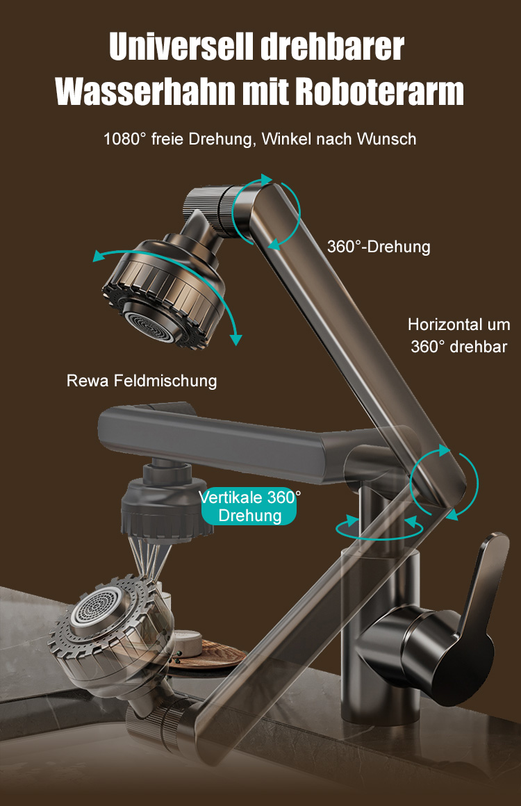 Doppelgelenk Wasserhahn für maximale Beweglichkeit