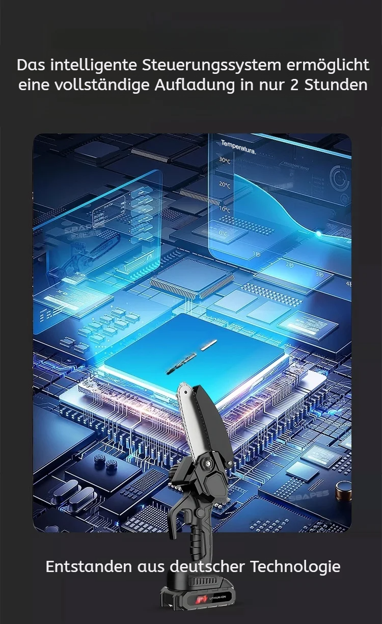 Kabellose Motorsäge für einfache Handhabung