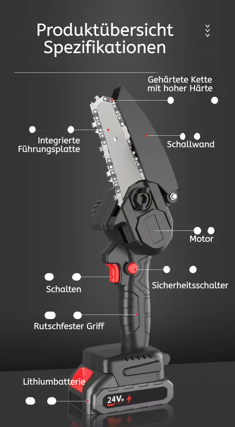 Praktische und sichere Kettensäge für den Außenbereich