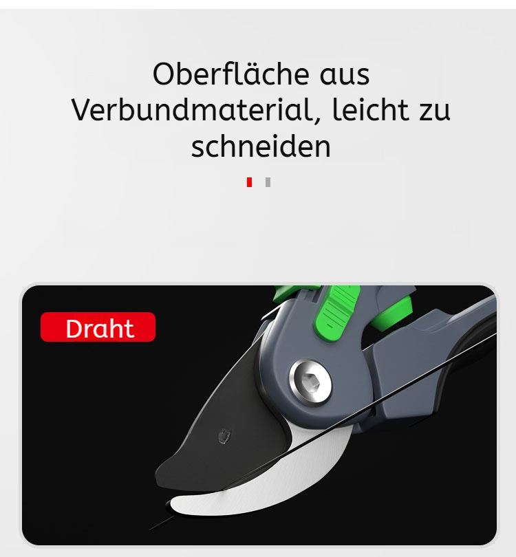 Detailansicht der scharfen Klingen der Gartenschere