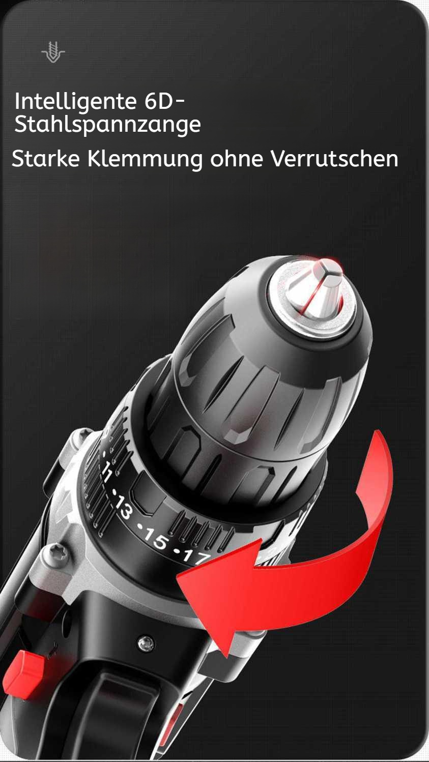 Elektrischer Handbohrer beim Bohren in Holz