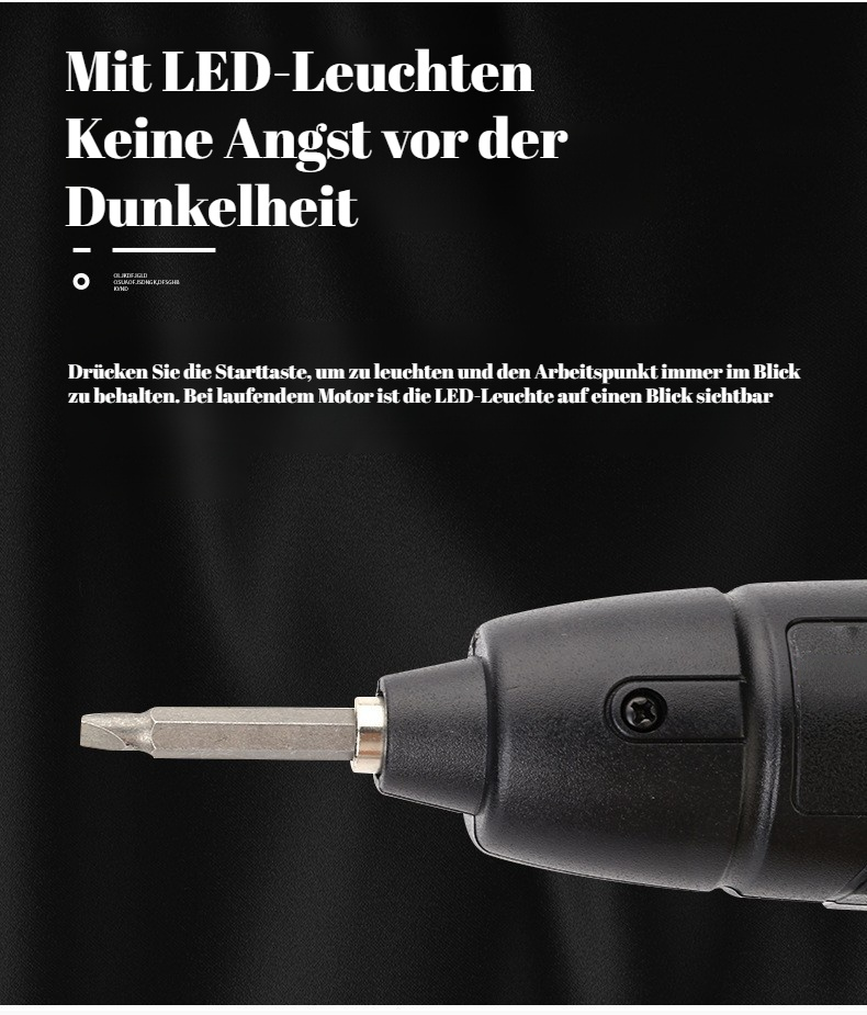 Tragbarer Akkuschrauber für Elektronik und Möbelmontage