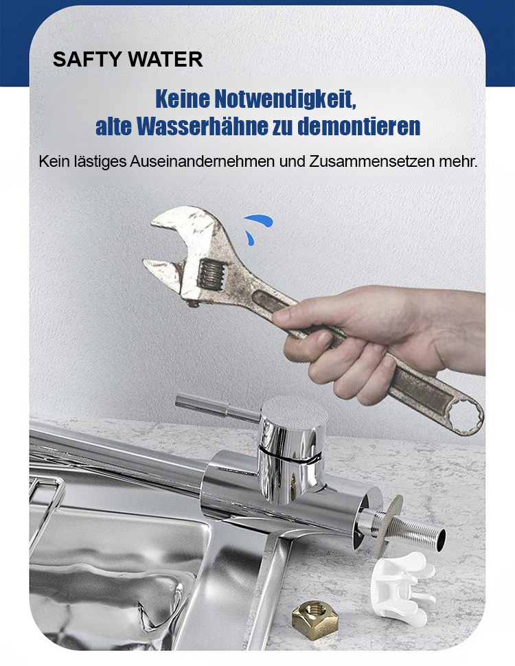 Einfache Montage des Warmwasserhahns ohne Werkzeug