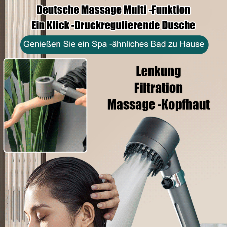 Deutsche Massage Multi -Funktion Ein Klick -Druckregulierende Dusche