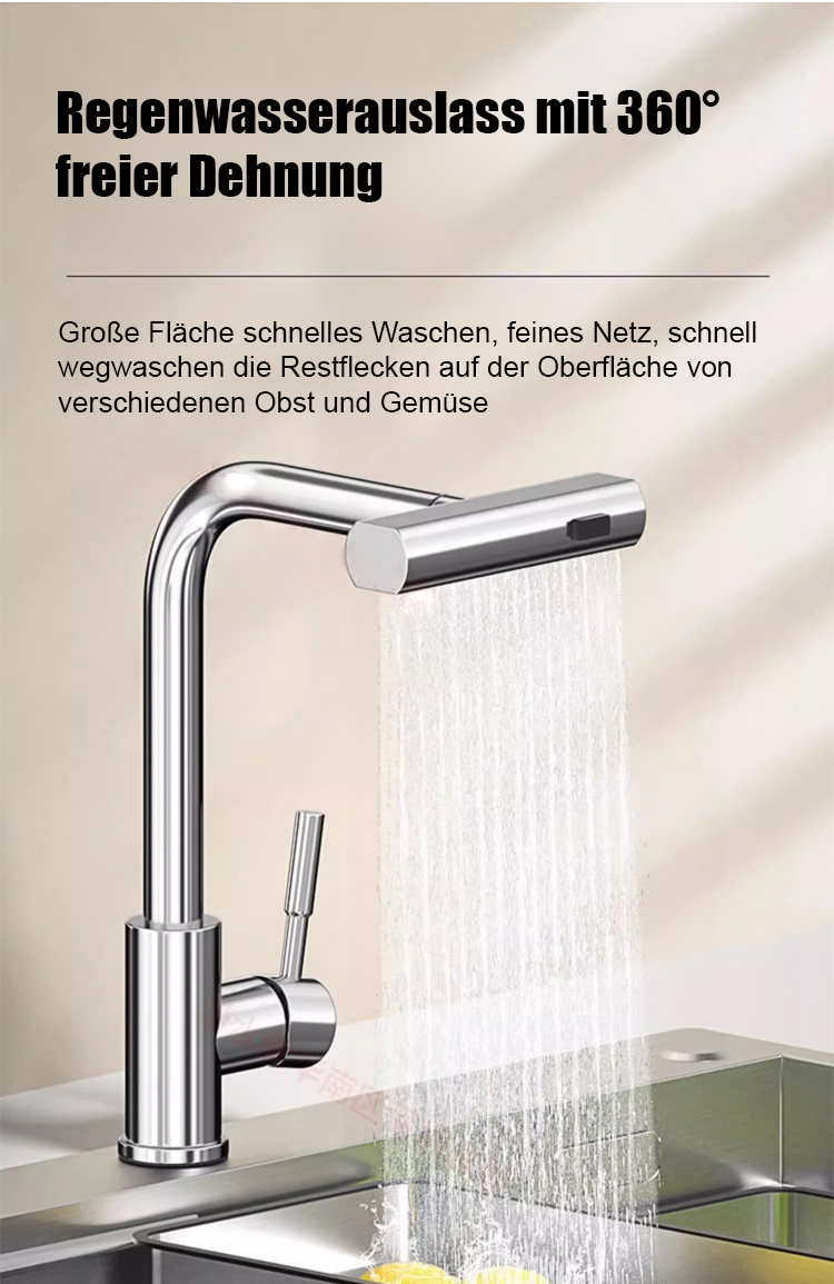 Einfache Installation des drehbaren Ausziehhahns