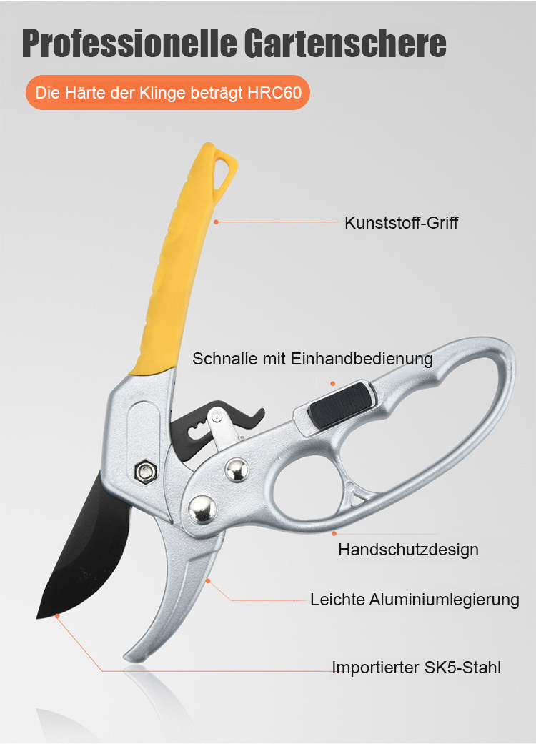Obstbaumschnittschere beim Schneiden eines Astes