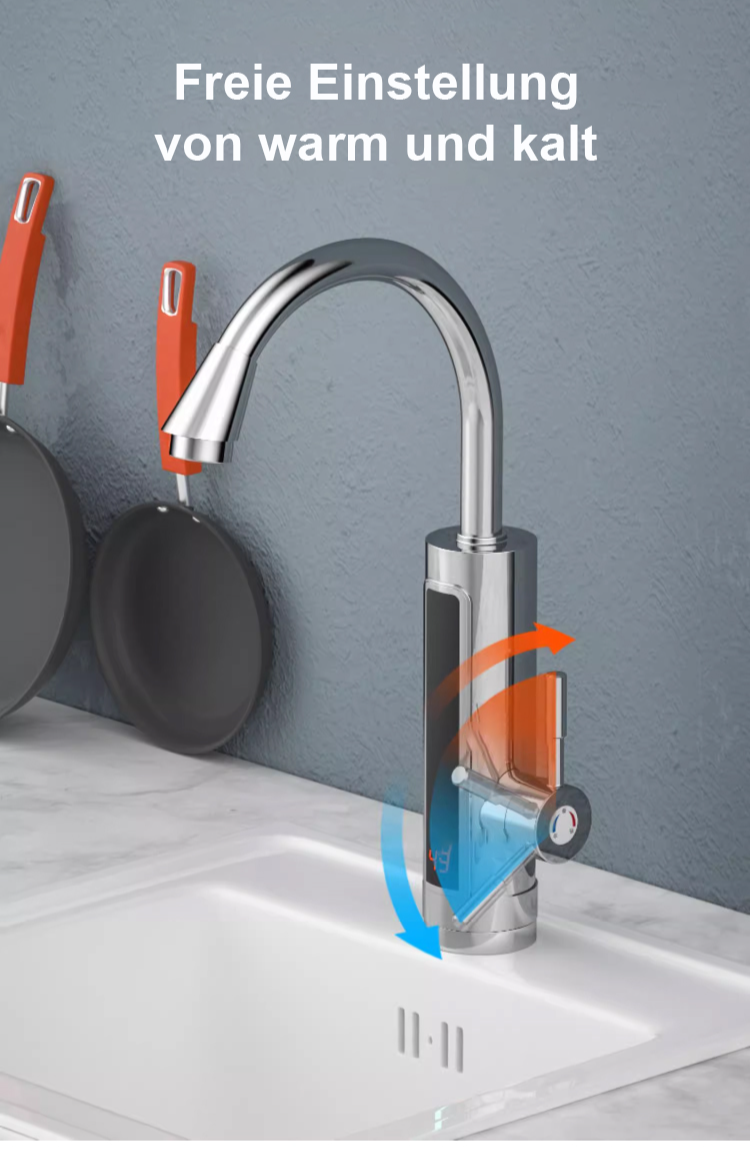 Energiesparender Wasserhahn für schnelle Warmwasserbereitstellung