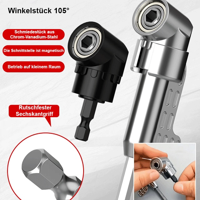 Multifunktionale Winkelschraubendreher-Bits, die keine Enge fürchten.