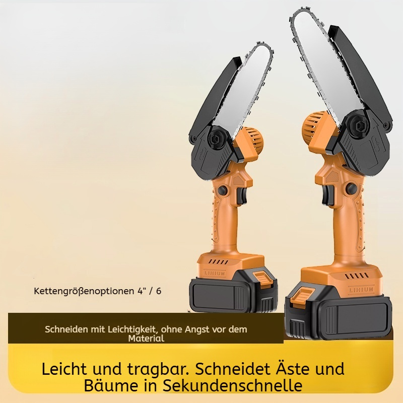 Akku-Handkettensäge, bürstenlos, tragbar, Mini-Kettensäge zum Beschneiden