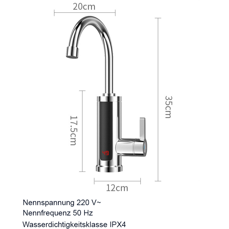 Sofort-Heißwasserhahn, für warmes und kaltes Wasser, doppelte Nutzung