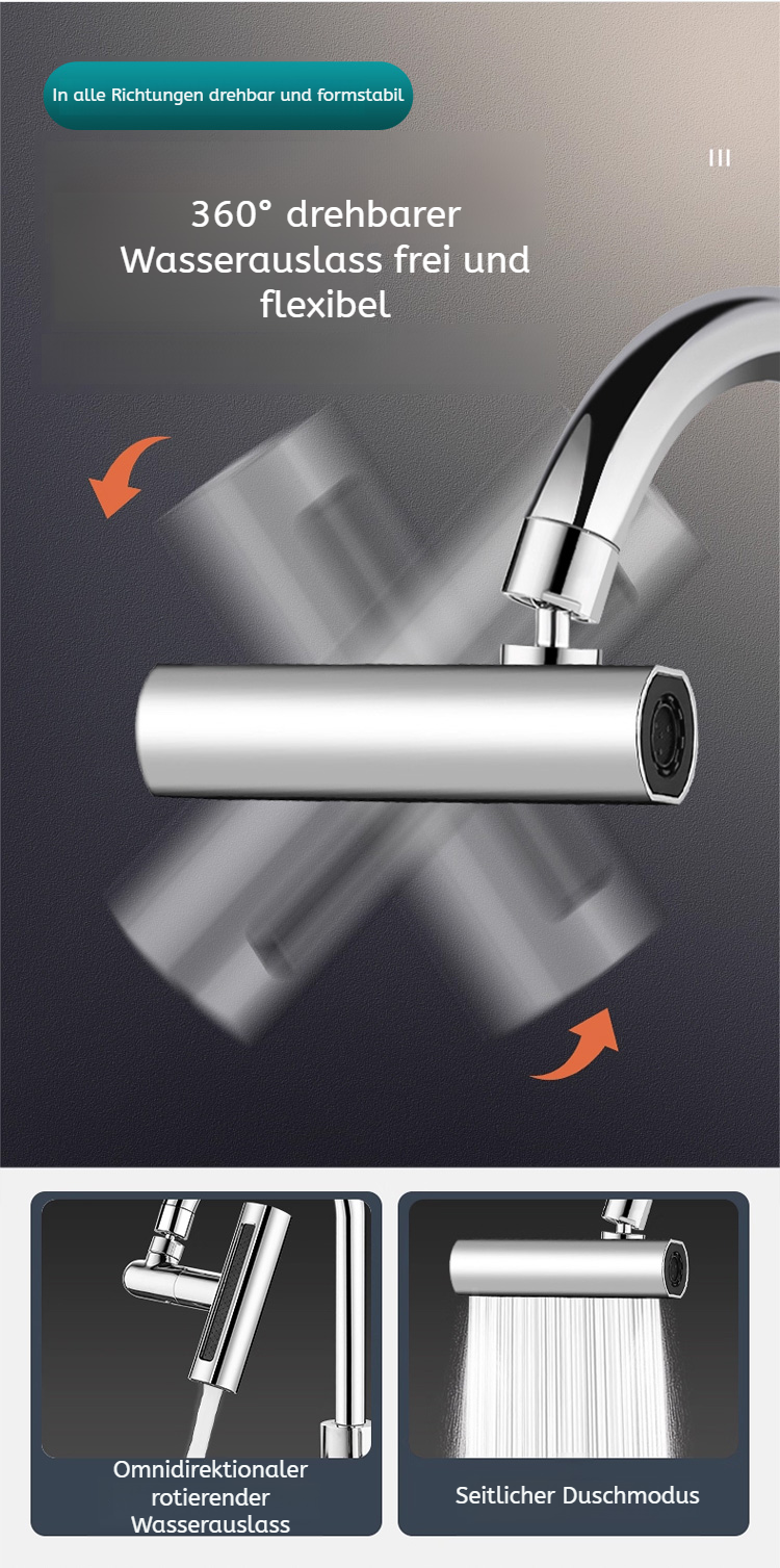 Wasserhahn mit vielseitigen Strahlarten