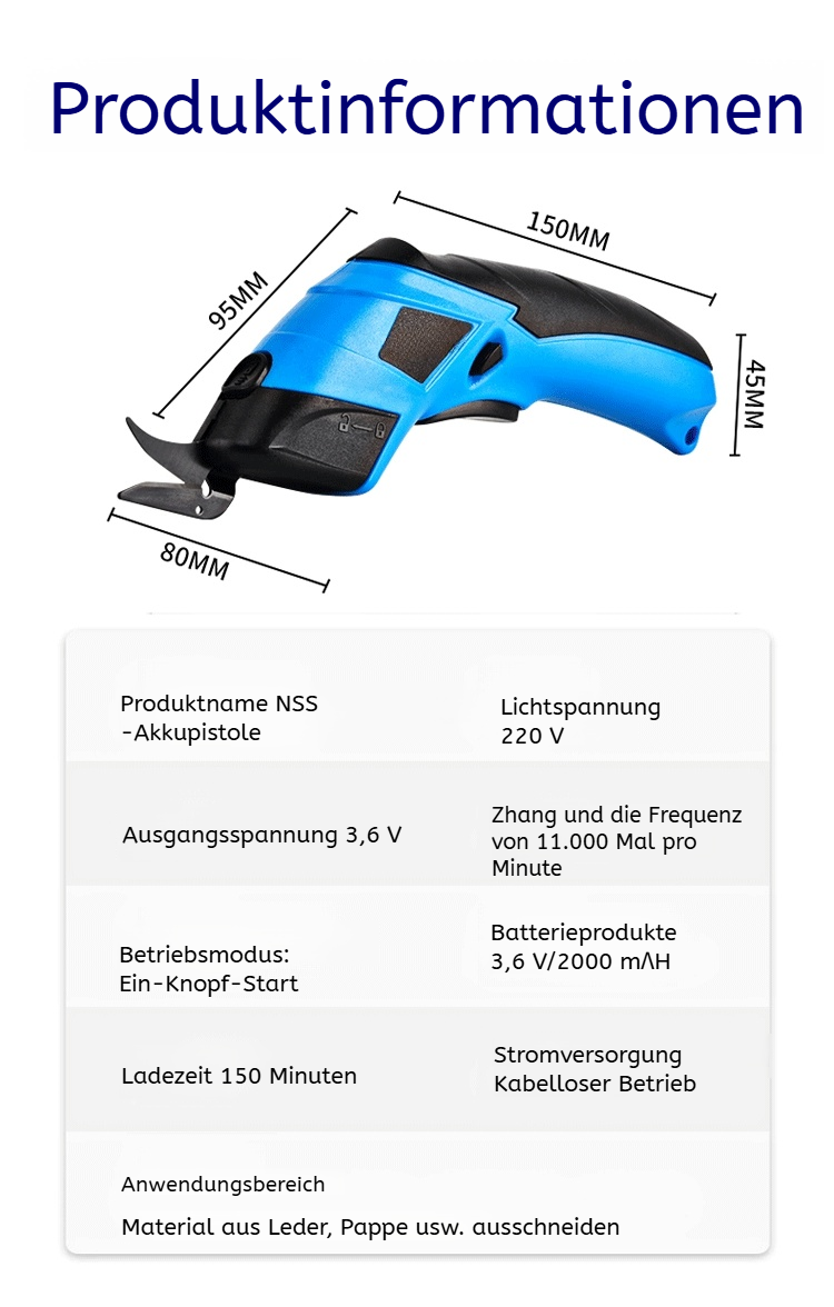 Benutzerfreundliche elektrische Handschere für Haushalt und Garten