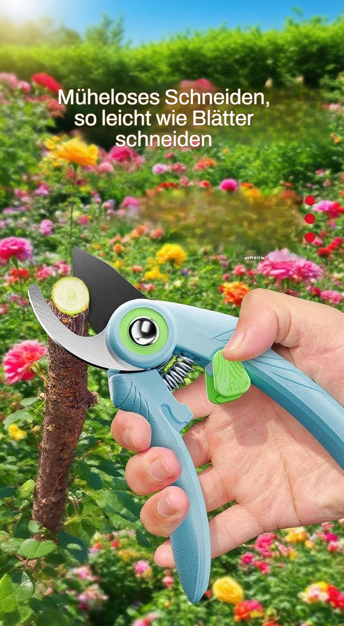 Scharfe und kraftsparende Gartenschere im Einsatz