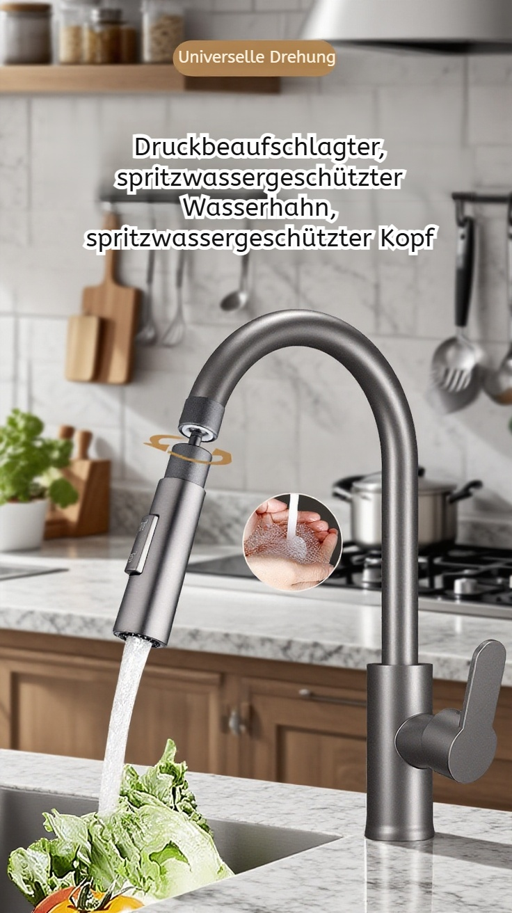 Schwenkbarer Küchenwasserhahn Verlängerer für Spritzschutz