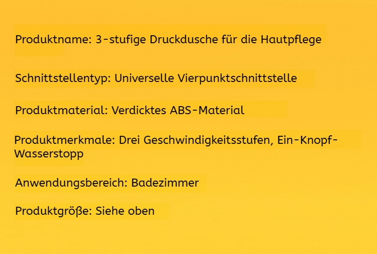 Wassersparender Hochdruck-Duschkopf