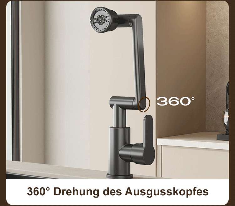 Installation der 1080° schwenkbaren Küchenarmatur