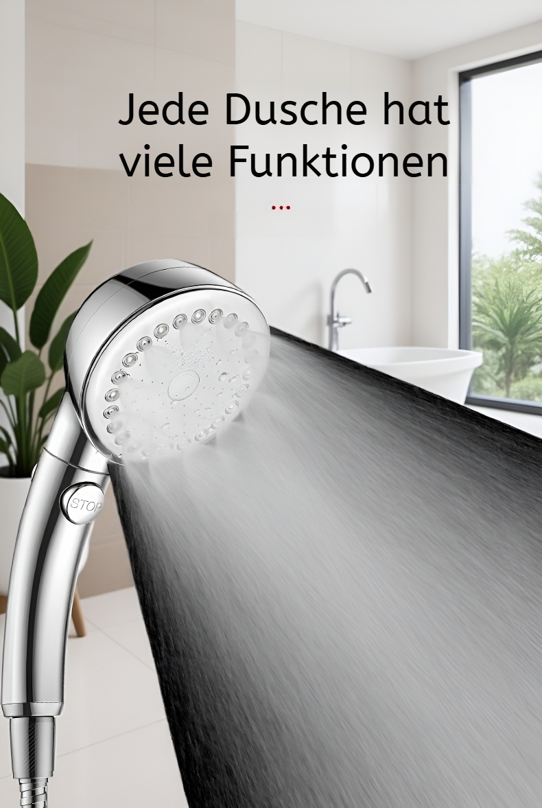 Duschkopf sprüht feinen Wasserstrahl für sanfte Reinigung