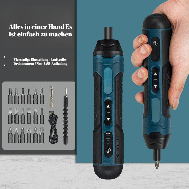 Electric screwdriver small USB rechargeable magnetic positive/negative/square/hexagonal/star-shaped 