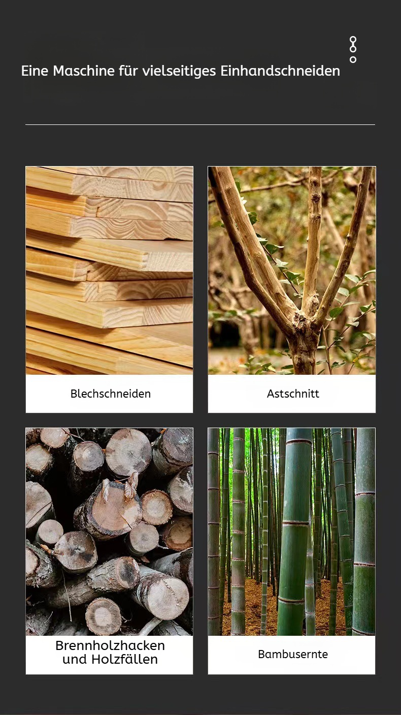 Effizientes Schneiden von Ästen mit tragbarer Kettensäge