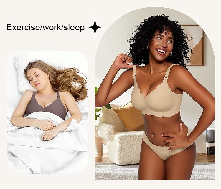 Soft and stretchable seamless bra with no underwire