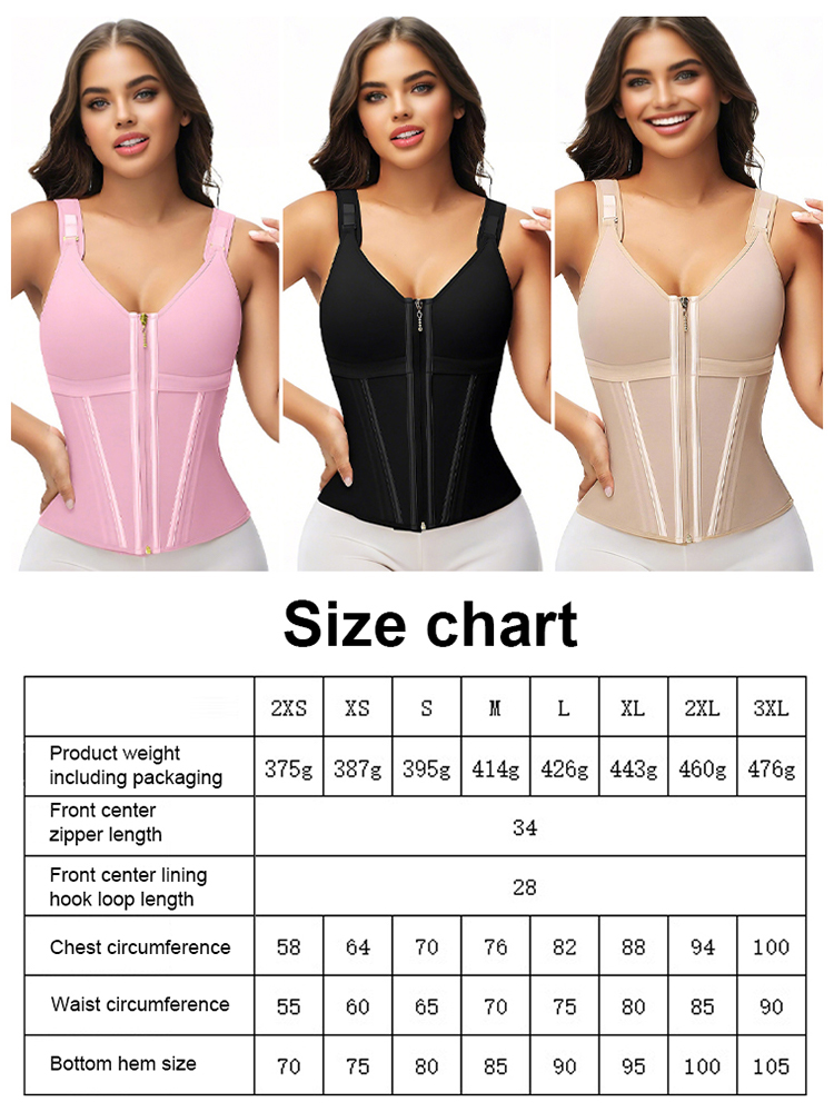 Double-layer zipper tummy control body shaper