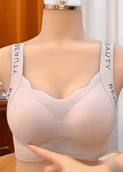 Soft fabric letter shoulder strap bra