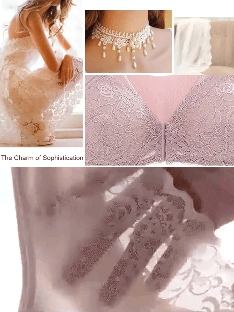 Front-clasp seamless ice silk bra