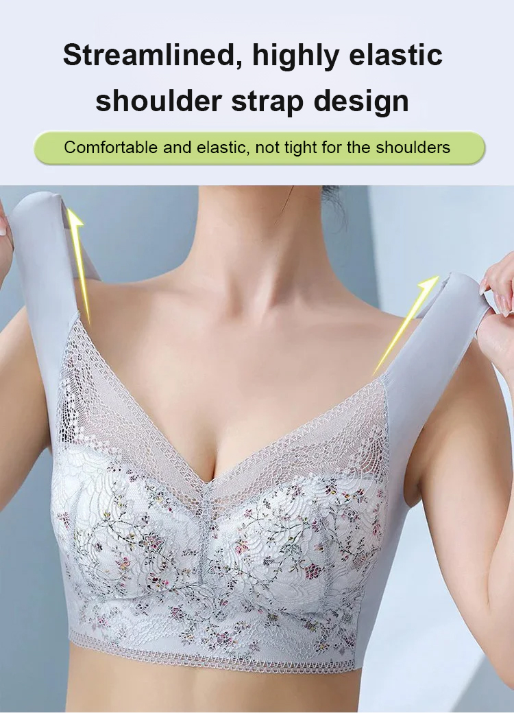 Charming small floral pattern on seamless ice silk bra