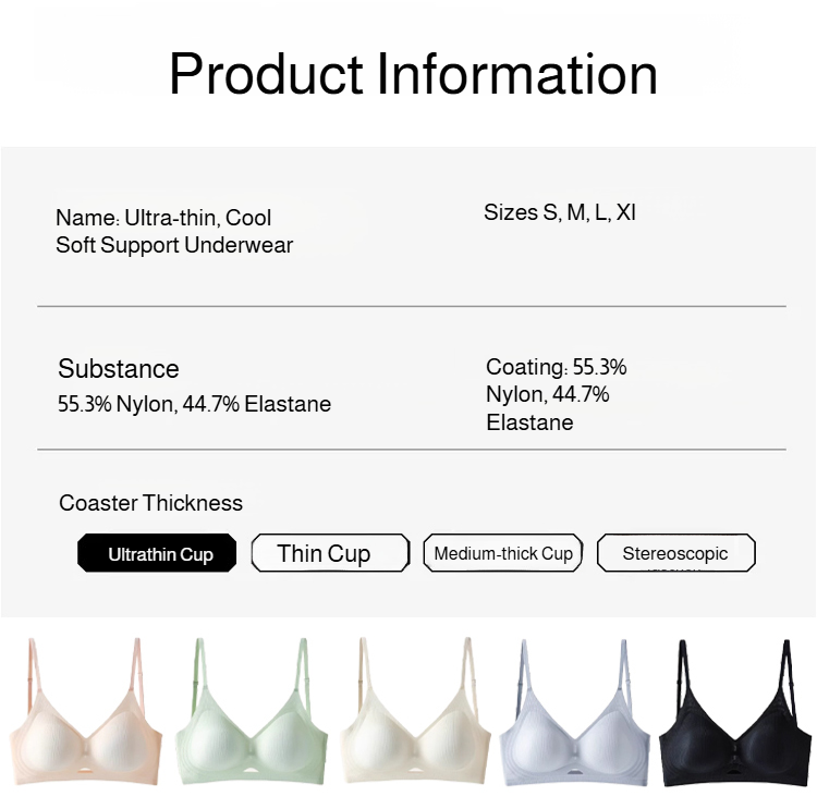 Model wearing seamless U-shaped wireless nude bra