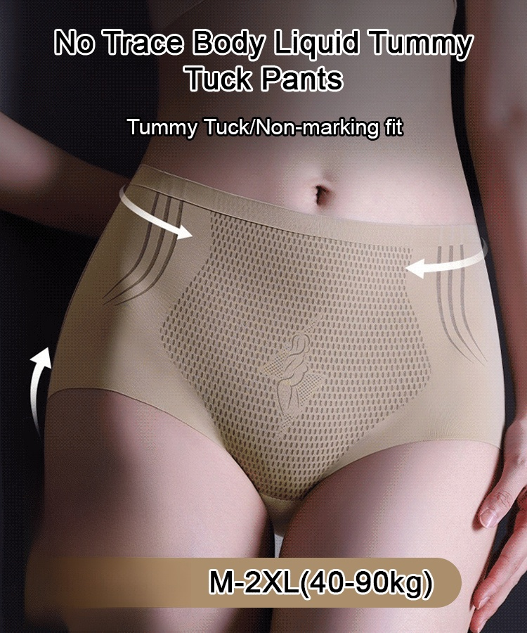 [Waist Measurement of 18 Inches] High-Waisted Liquid Antibacterial Tummy Control Underwear