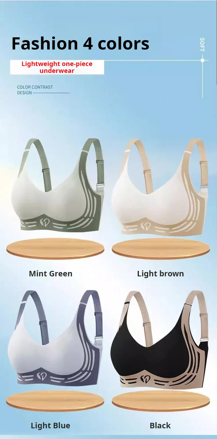 Seamless bra with cute heart accent