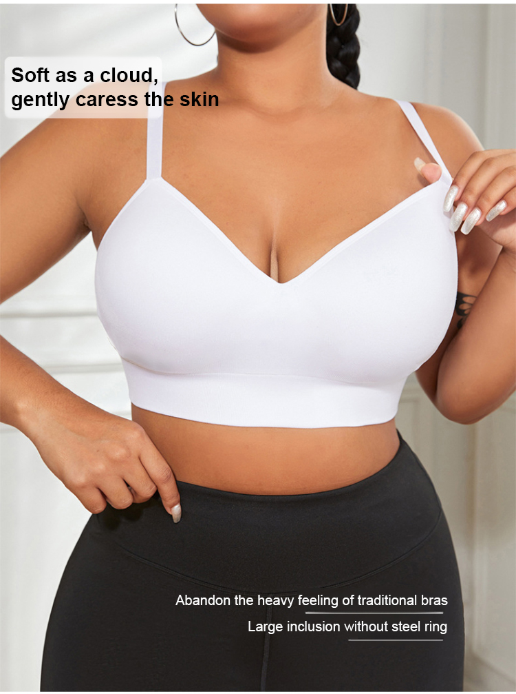Soft fabric wire-free bra for plus-size girls