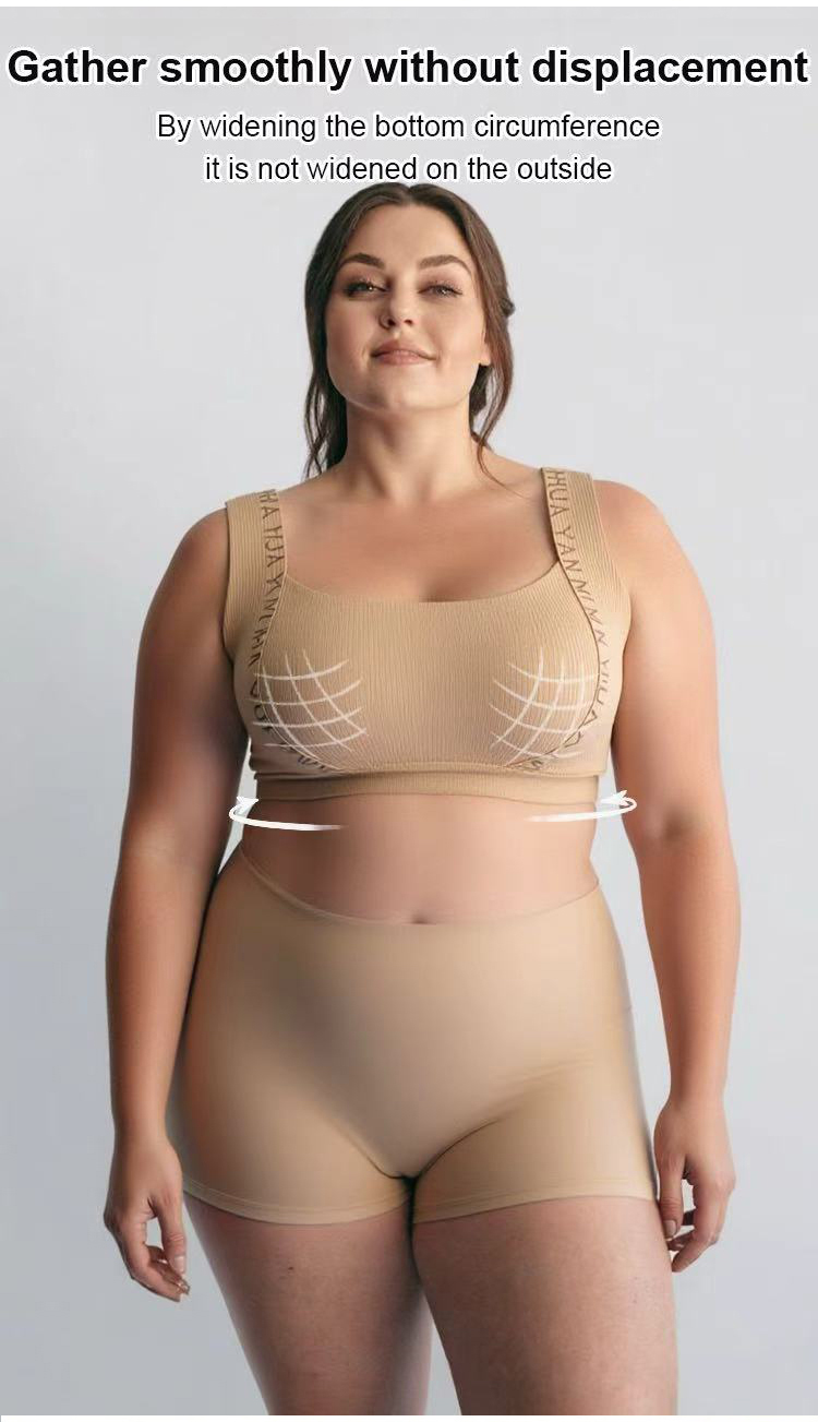 Back design of seamless wide strap bra