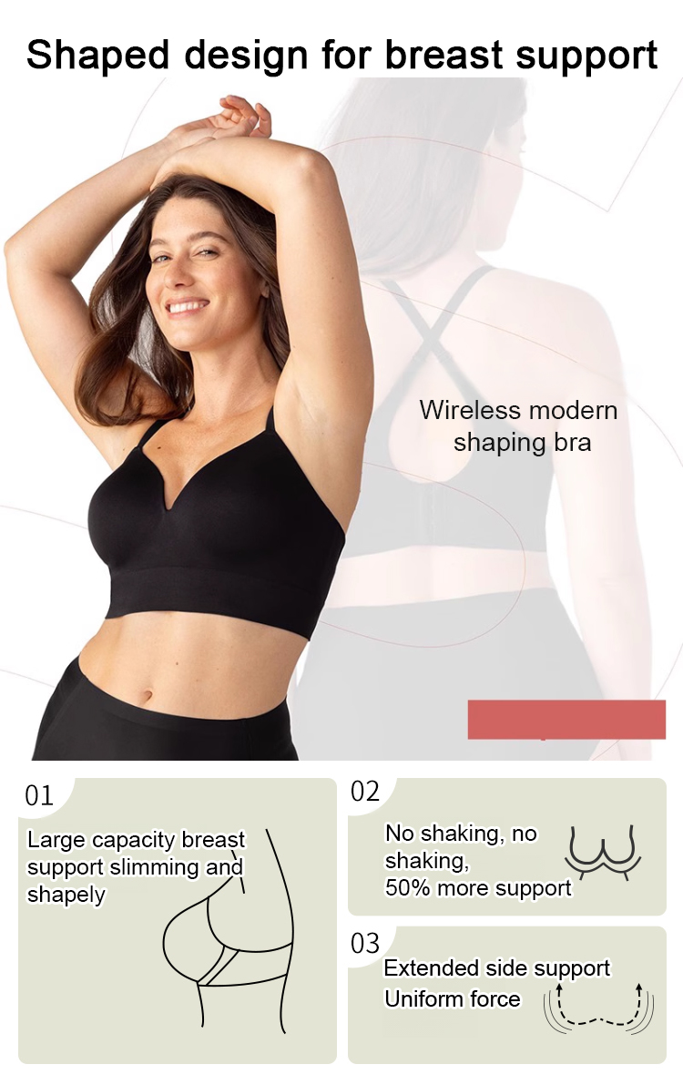 Wire-free bra with enhanced comfort for plus-size