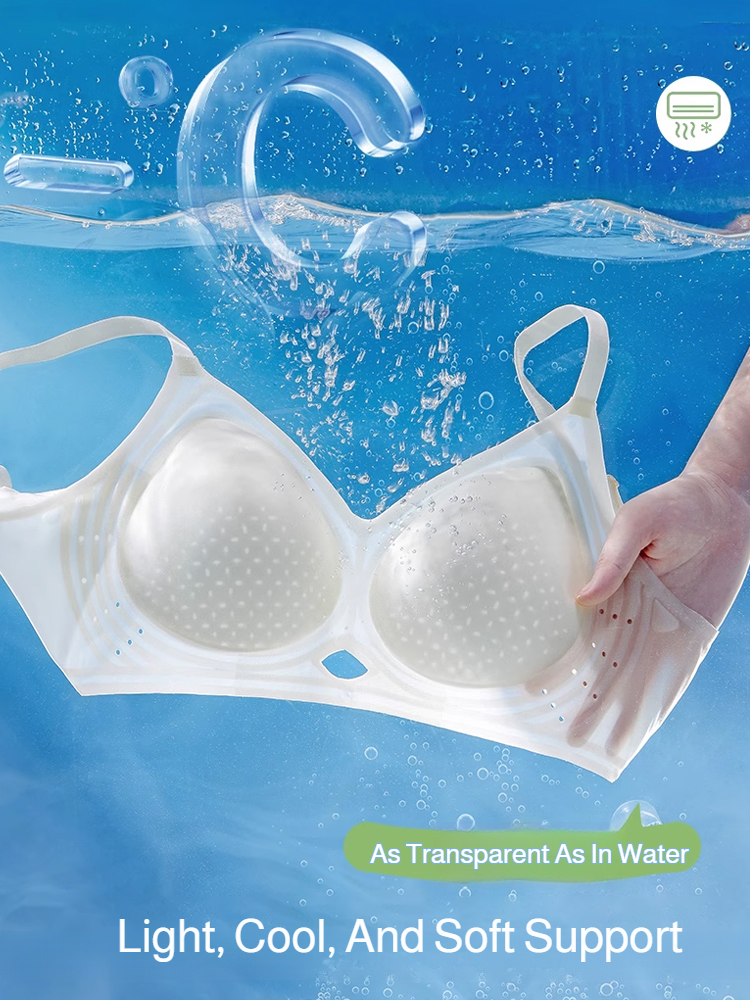 Nudefarbener nahtloser bügelloser U-förmiger BH mit schöner Rückseite