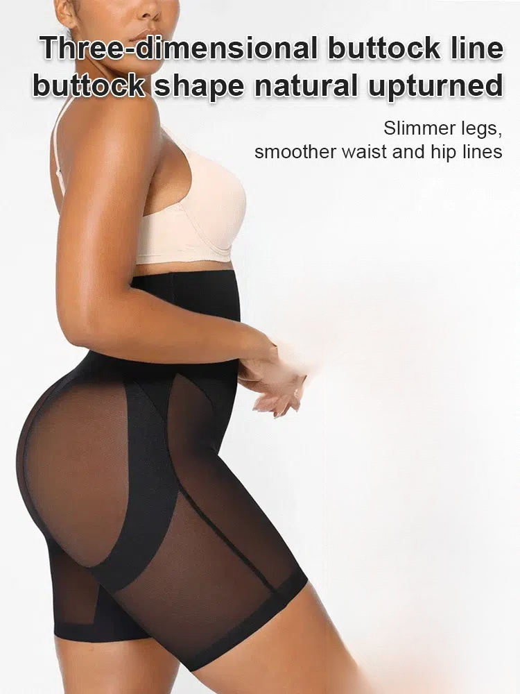 [Secret of the S-curve] Smooth mesh hip-lifting and tummy-control pants