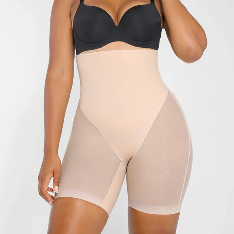 [Secret of the S-curve] Smooth mesh hip-lifting and tummy-control pants