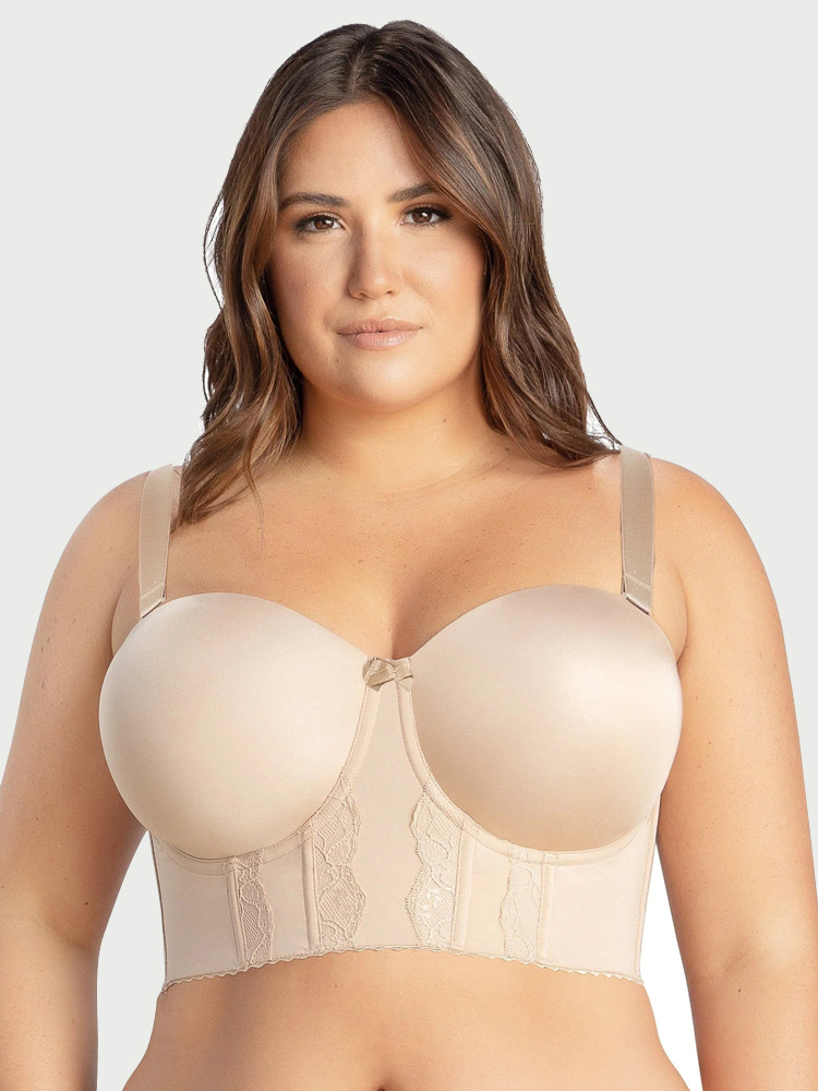Nahtloser Spitzen-BH mit Push-up-Effekt und Bustier-Design