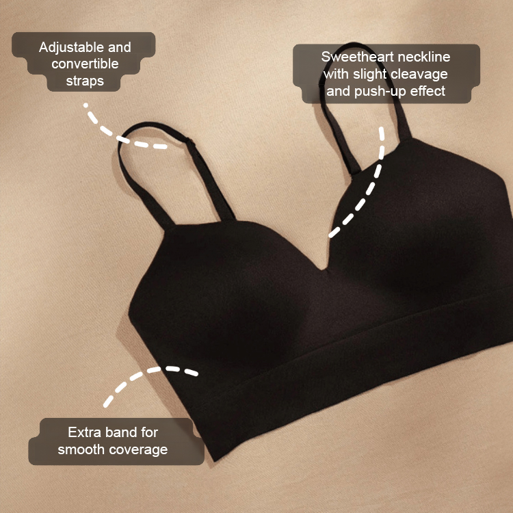 Adjustable straps wire-free bra for plus-size women