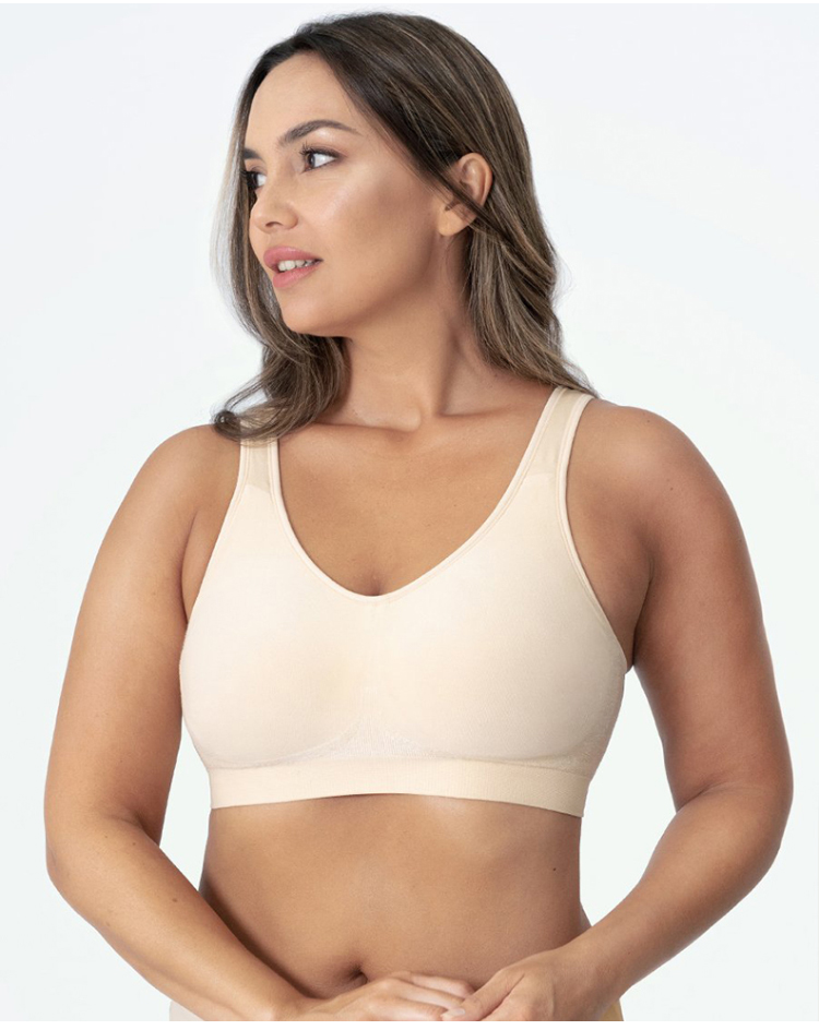 Sports bra with wide straps for extra support