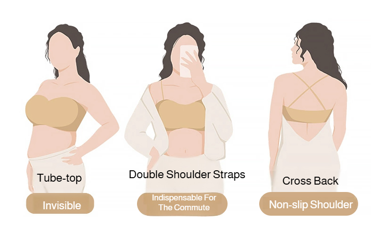 Back design of seamless lace bustier bra