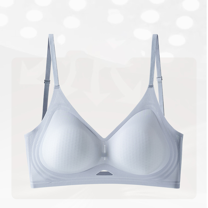 Nudefarbener nahtloser bügelloser U-förmiger BH mit schöner Rückseite