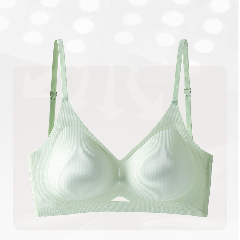 Nudefarbener nahtloser bügelloser U-förmiger BH mit schöner Rückseite