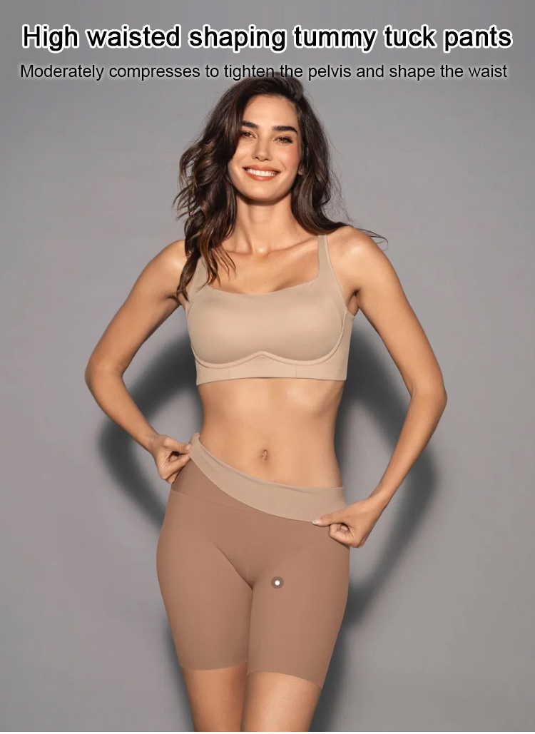 Seamless construction details of high-waisted leggings
