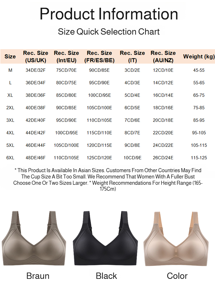 [Schlanker-Effekt 10kg] Nahtloser, Anti-Sagging, Rückenfreier Push-up-BH