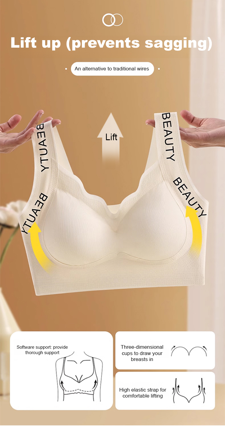 Letter shoulder strap seamless underwear front view