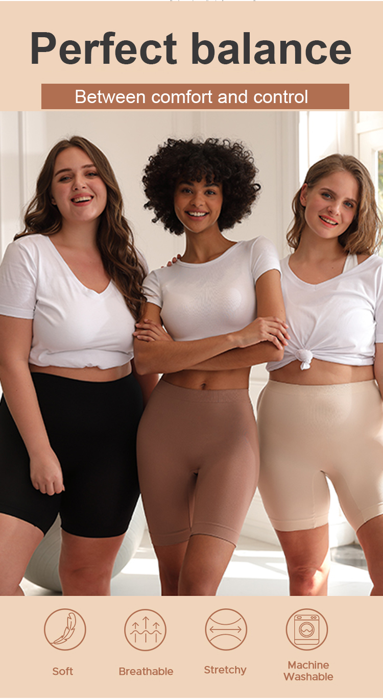 High waisted tummy control boxer pants plus size comfort