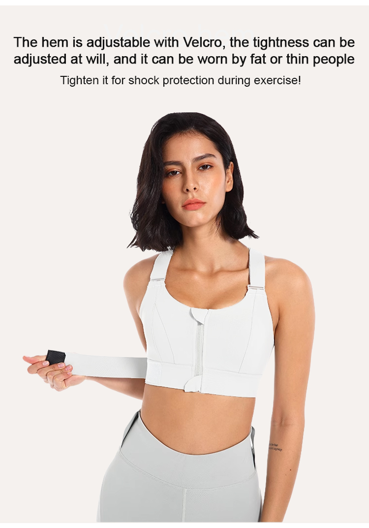 Woman wearing new style sports bra during workout